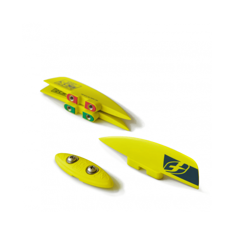 Żółte Finy do deski kite twintip F-ONE Unibox 35mm