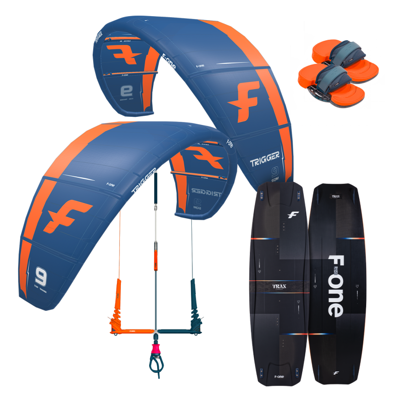 Zestaw kitesurfingowy F-ONE Trigger + Linxbar + Trax Carbon + Pady/ Strapy Platinium 3