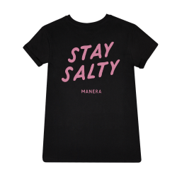 Czarna koszulka MANERA STAY SALTY dla kobiet