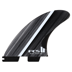 Finy surfingowe FCS II Mick Fanning Glass Fibre Fusion Tri Retail Fins Smoke