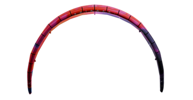 Ultralekki latawiec kitesurfingowy F-ONE Trigger V2 unoszący się na wietrze.